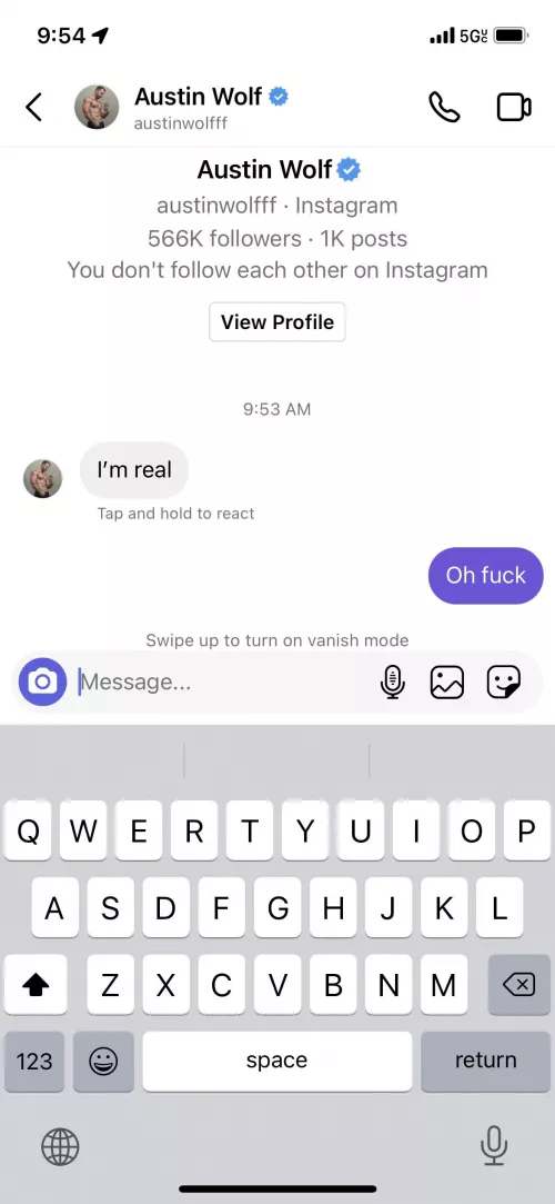 Found Austin Wolf on Grindr and verified through Instagram.