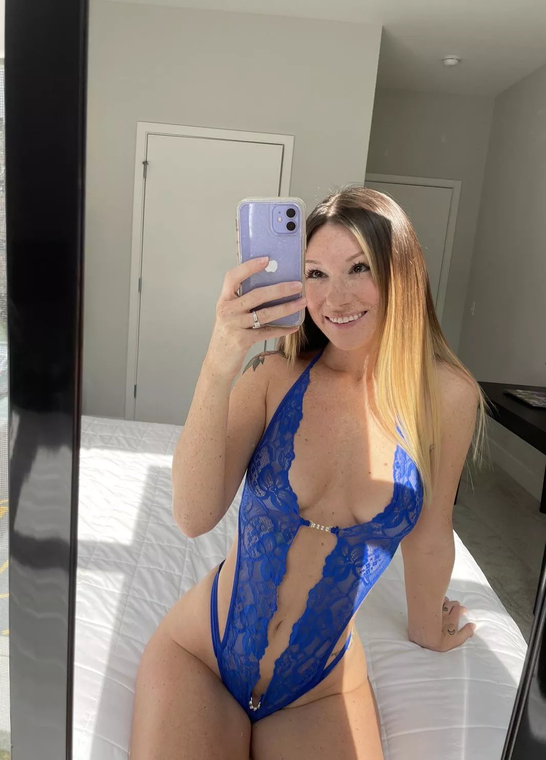 Freckled slut with a tiny pussy