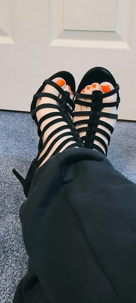 Fresh pedicure and heels