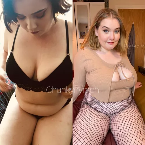 From chubby to chubbier. It’s taken a while to love my body but I love it no matter the size ❤️