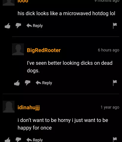 From dead dog dicks to wanting to be happy