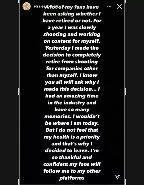 From Elsa’s Insta: