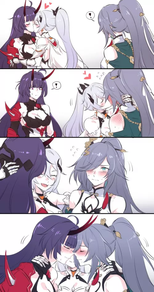 fu hua,kiana kaslana & raiden mei fun time [Hokoni Impact 3]