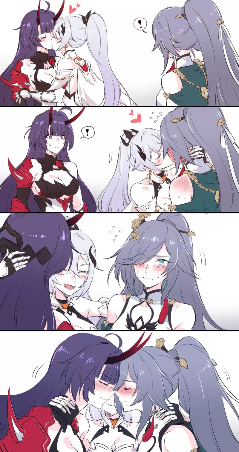 fu hua,kiana kaslana & raiden mei fun time [Hokoni Impact 3]