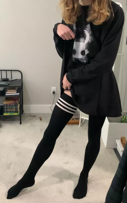 Fun Fact: the tights I was wearing in my post yesterday weren’t actually tights, I just finally found thigh highs that were long enough for my legs!
