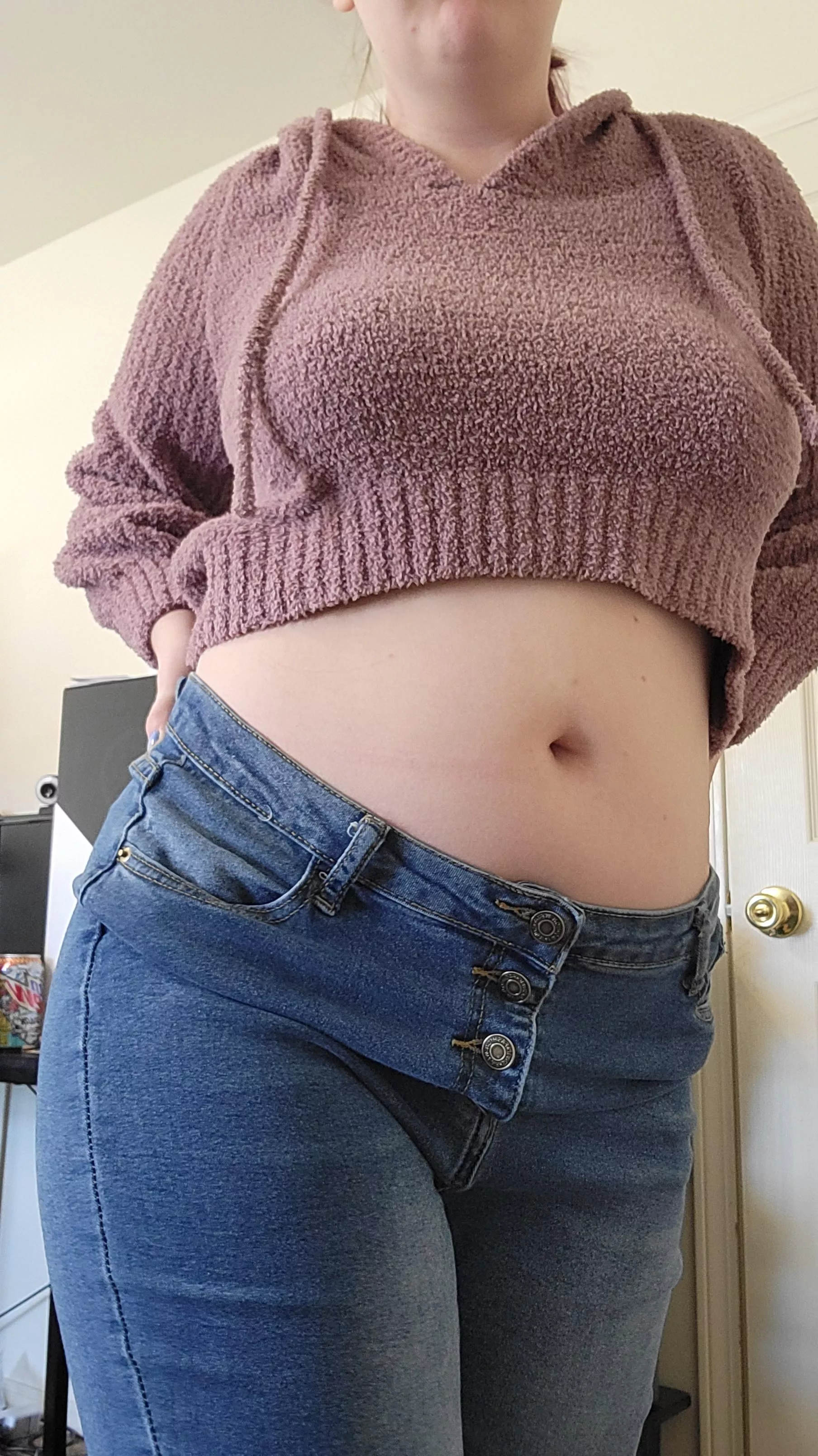 fuzzy hoodie crop top is a must