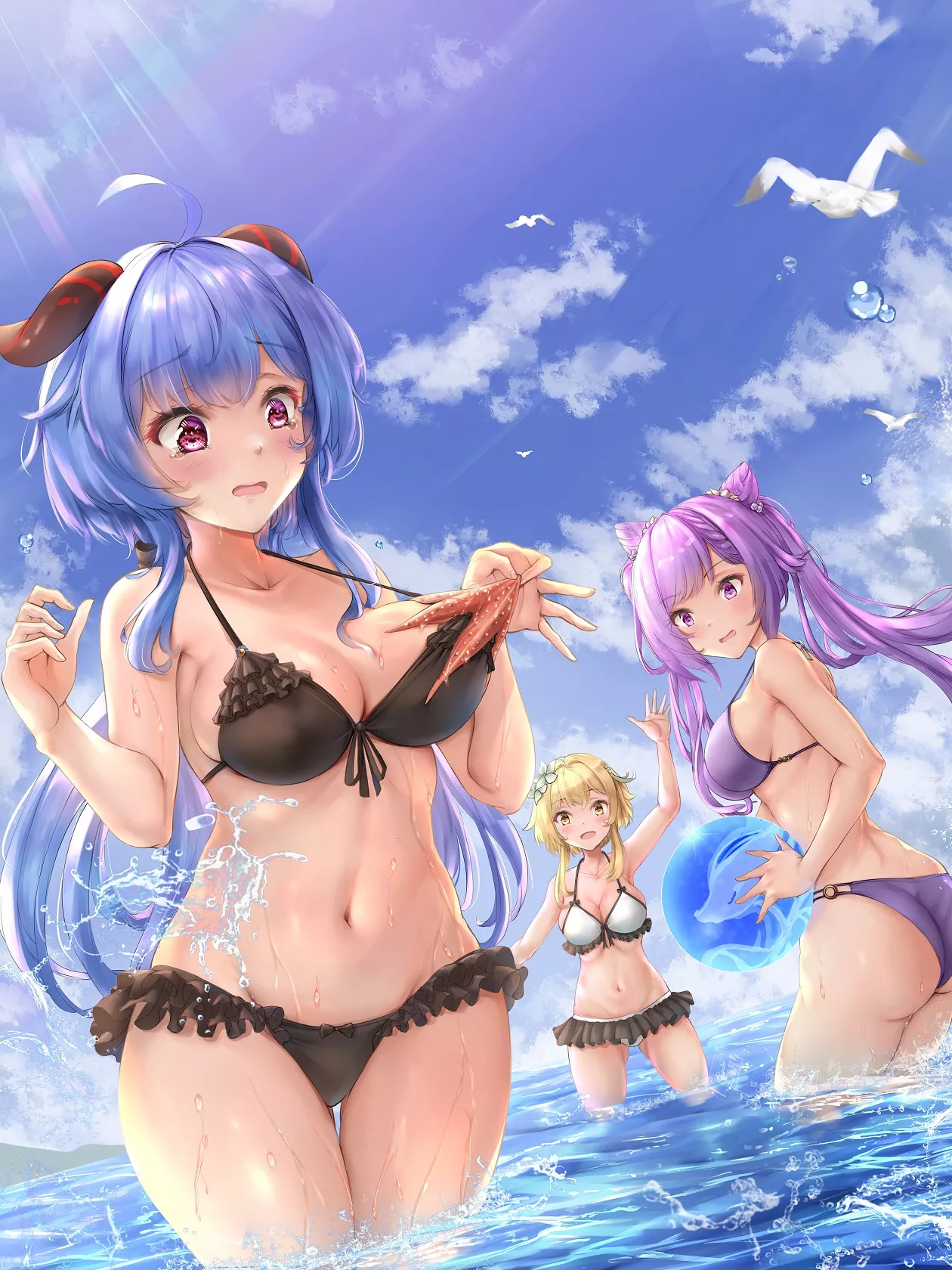 Ganyu, Keqing & Lumine [Genshin Impact]