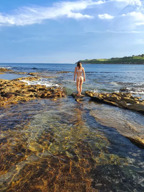 Getting down to my bra and thong just for fun [f]