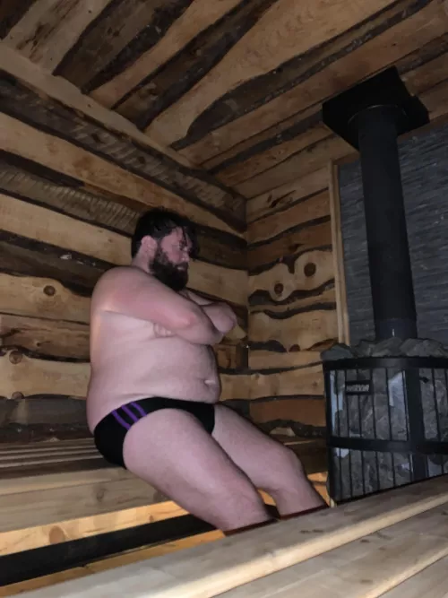 Getting hot in the sauna.