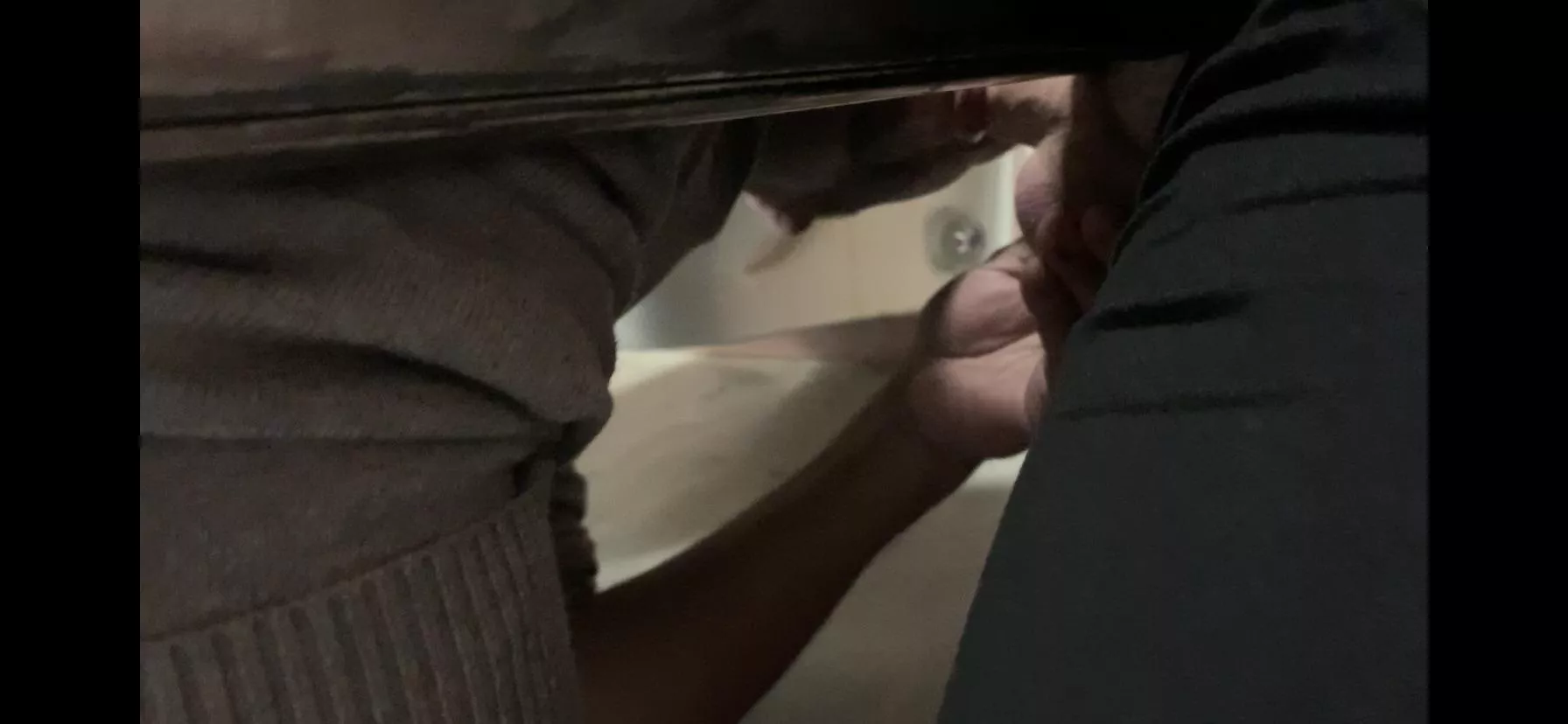 Getting my cock sucked under the stall