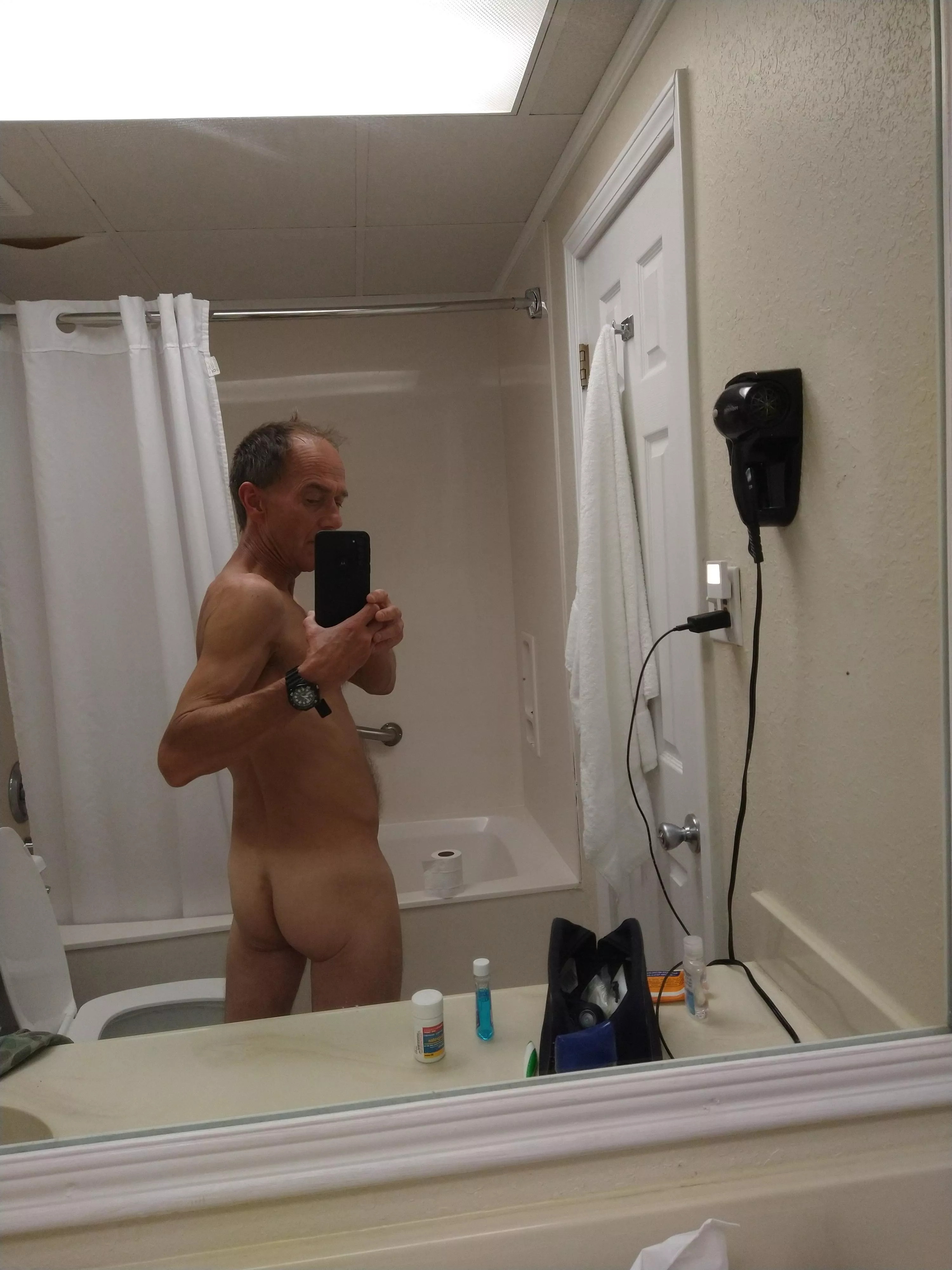 Getting ready for a shower Getting ready for a shower