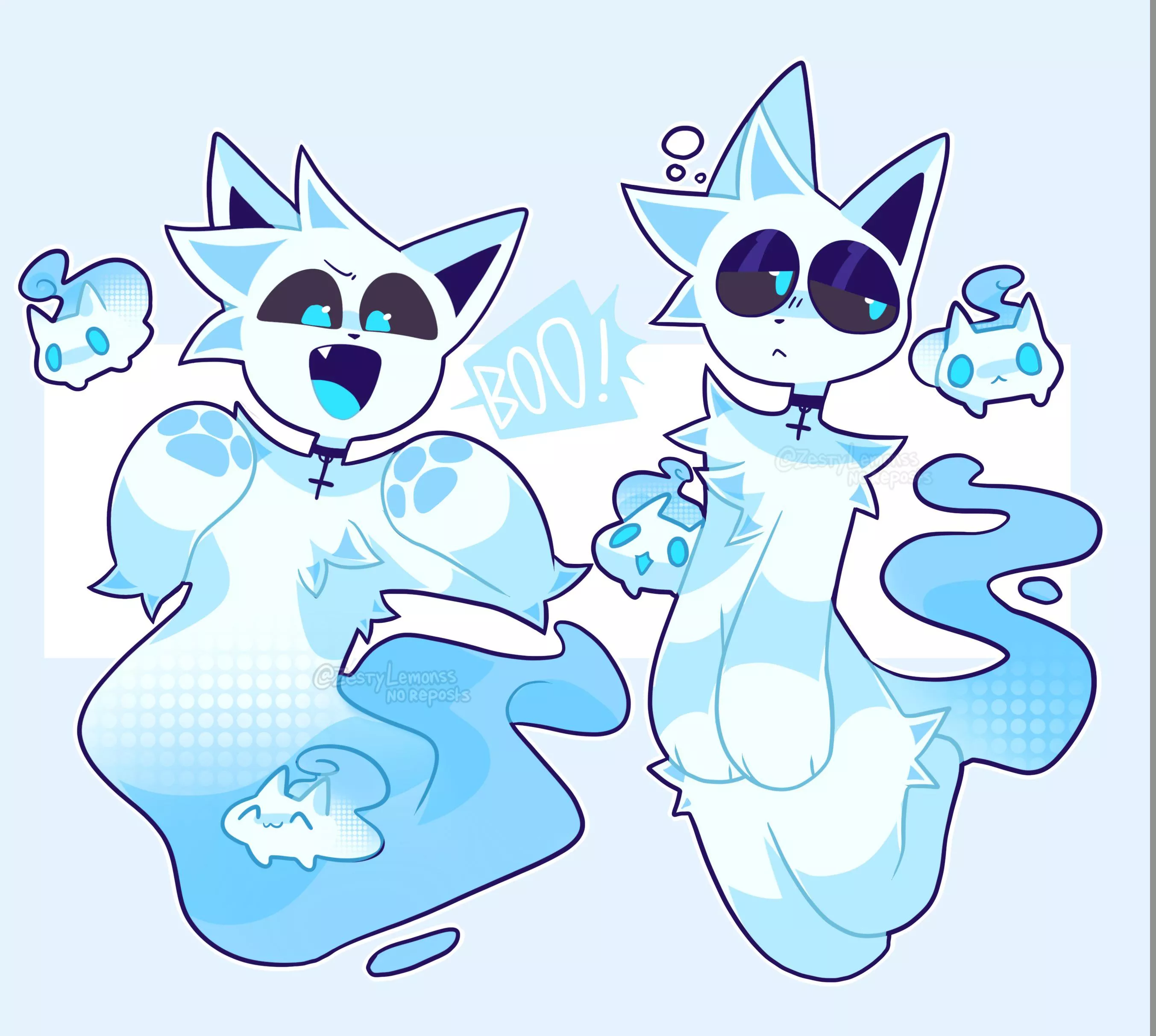 ghost kitty [ art by me @zestylemonss on twitter ]