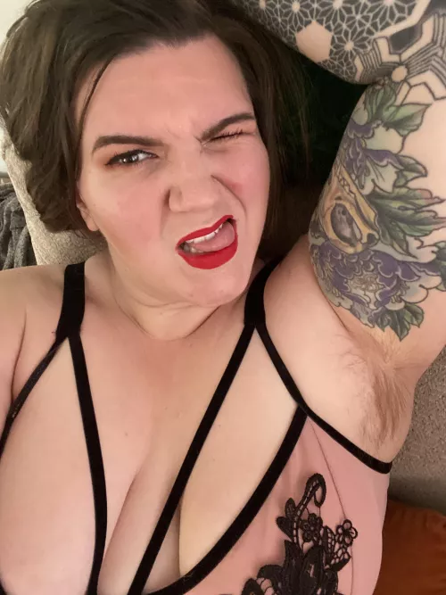 Ginger armpit hair. All my other hair is dark brown, but ginger pits.