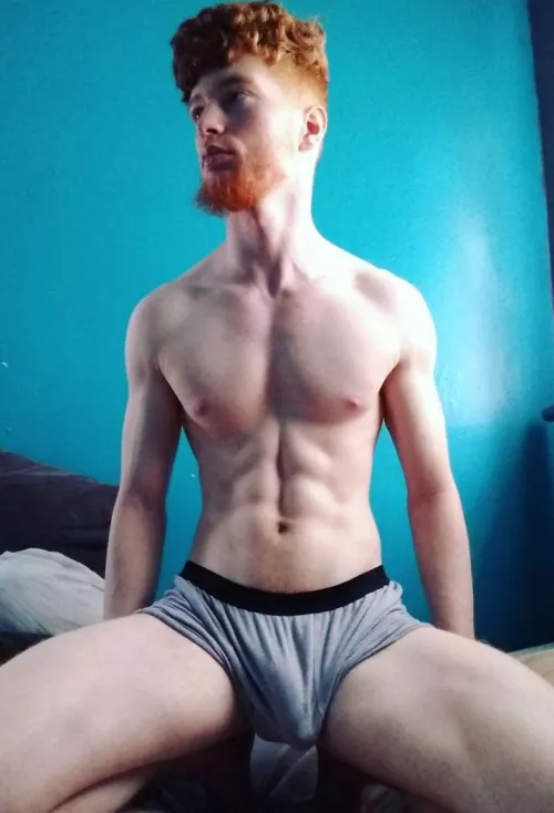 Ginger bulge in boxers 🍆