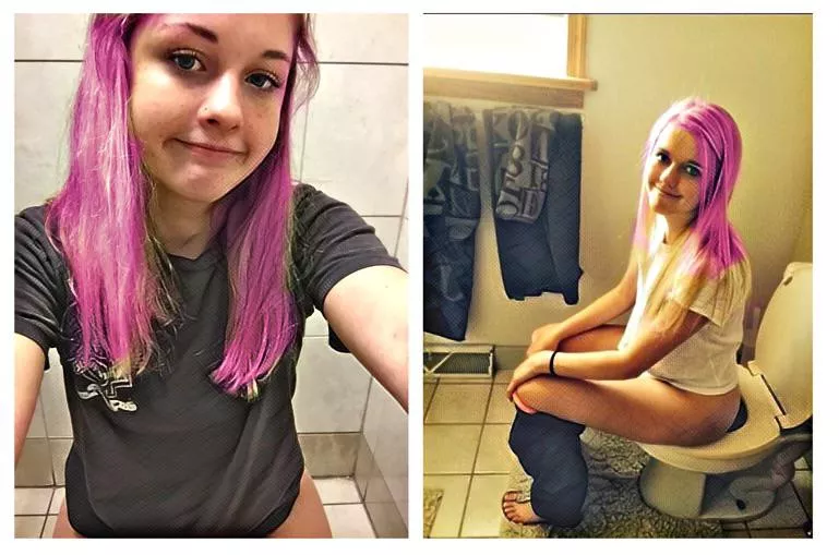 Girlfriend caught pooping on the toilet. She might like people watching her poop? Girlfriend caught pooping on the toilet. She might like people watching her poop?