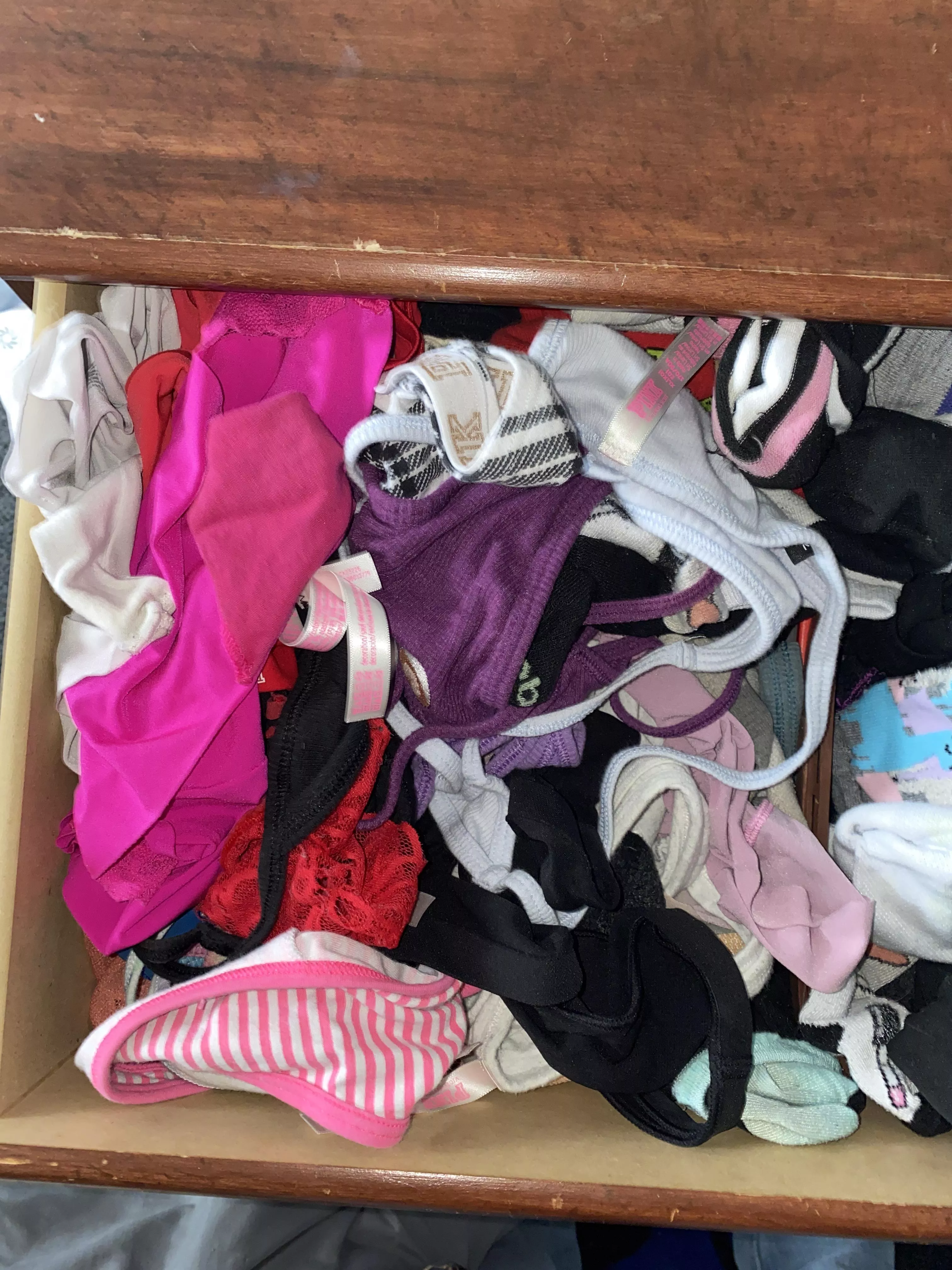 Girlfriend panty drawer, which pair should i coat first?
