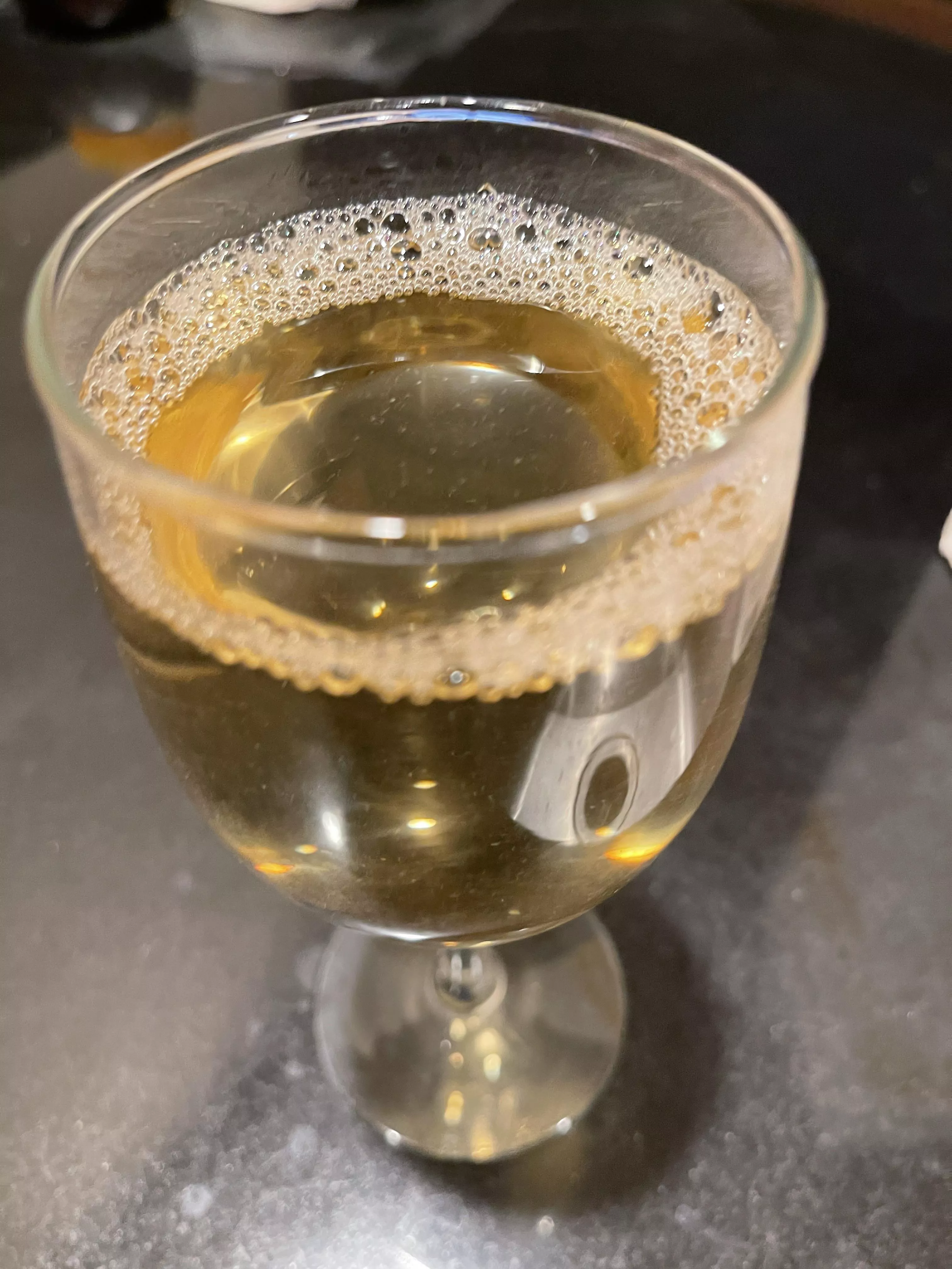 Glass full ready to drink…mmm