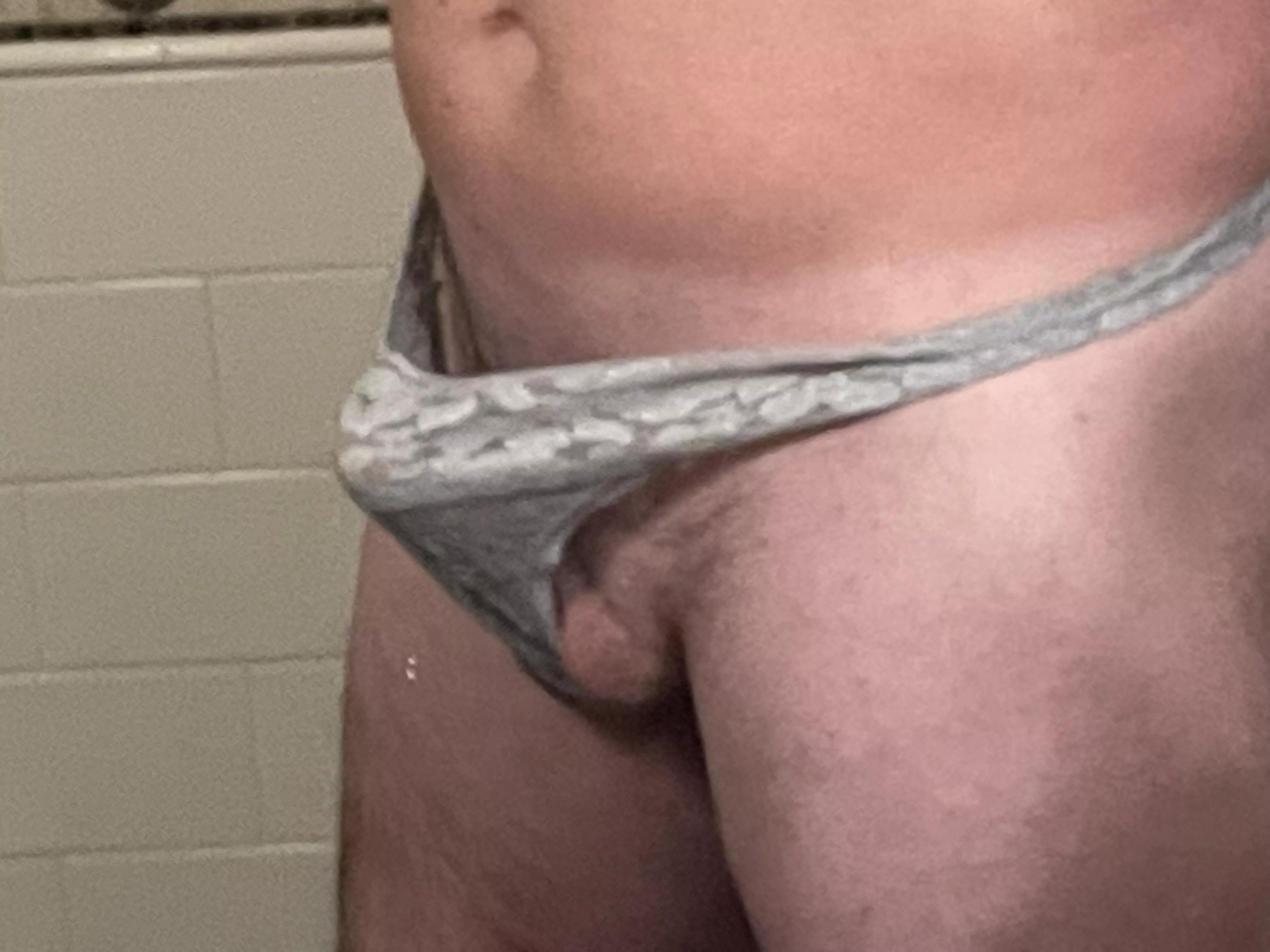 God I love the way my cock feels as it gets hard in her panties. Used pair that smells like her pussy makes it even hotter