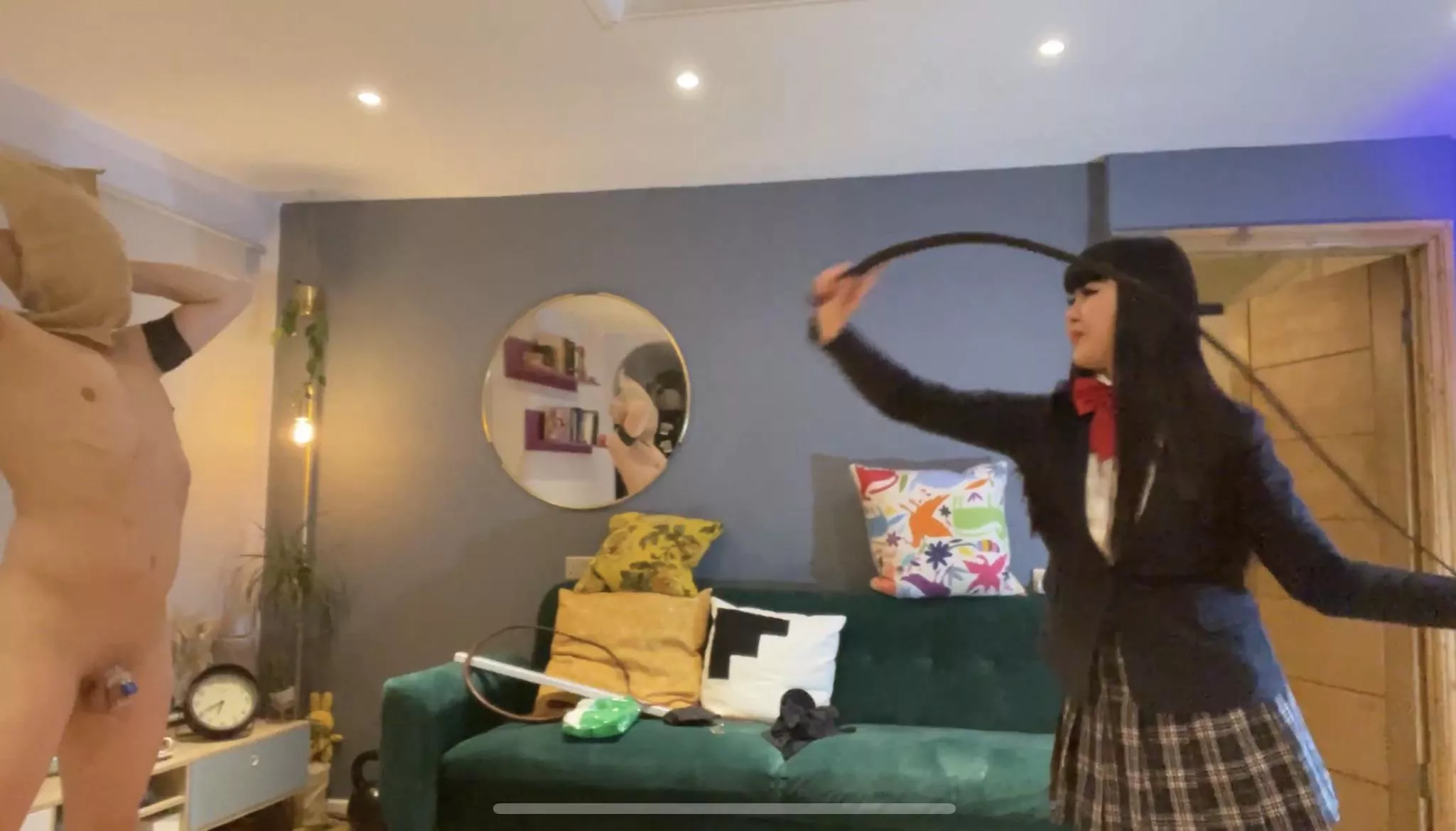 Gogo from Kill Bill whipping a guy. Because why not being kinky and silly at the same time, right? From: https://www.clips4sale.com/studio/198971/25878117/whipped-by-gogo-yibari-mistress-patricia-wilder-holes