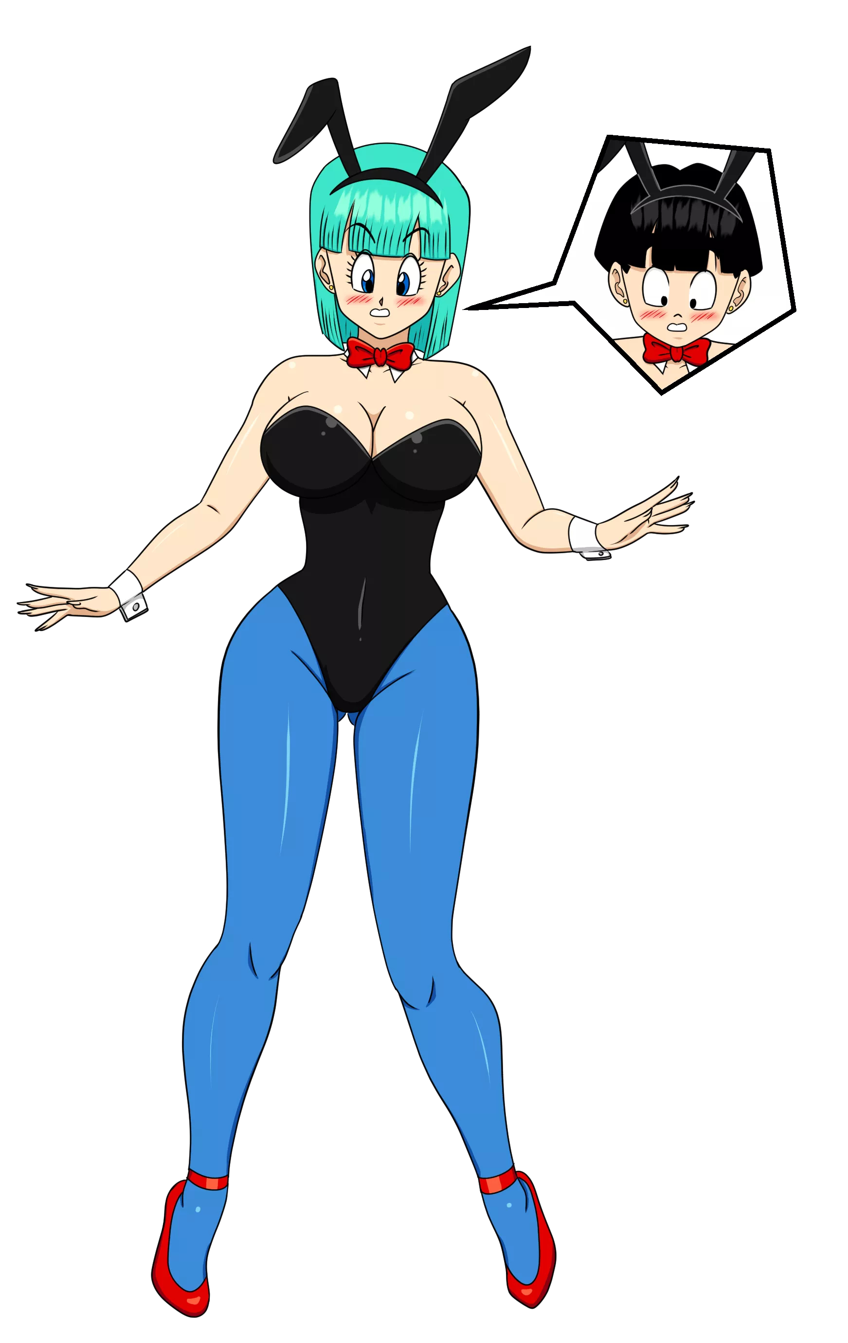 Gohan in Bulma's Body Wearing The Bunny Suit(Artist-Ginyu1992) Gohan in Bulma's Body Wearing The Bunny Suit(Artist-Ginyu1992)