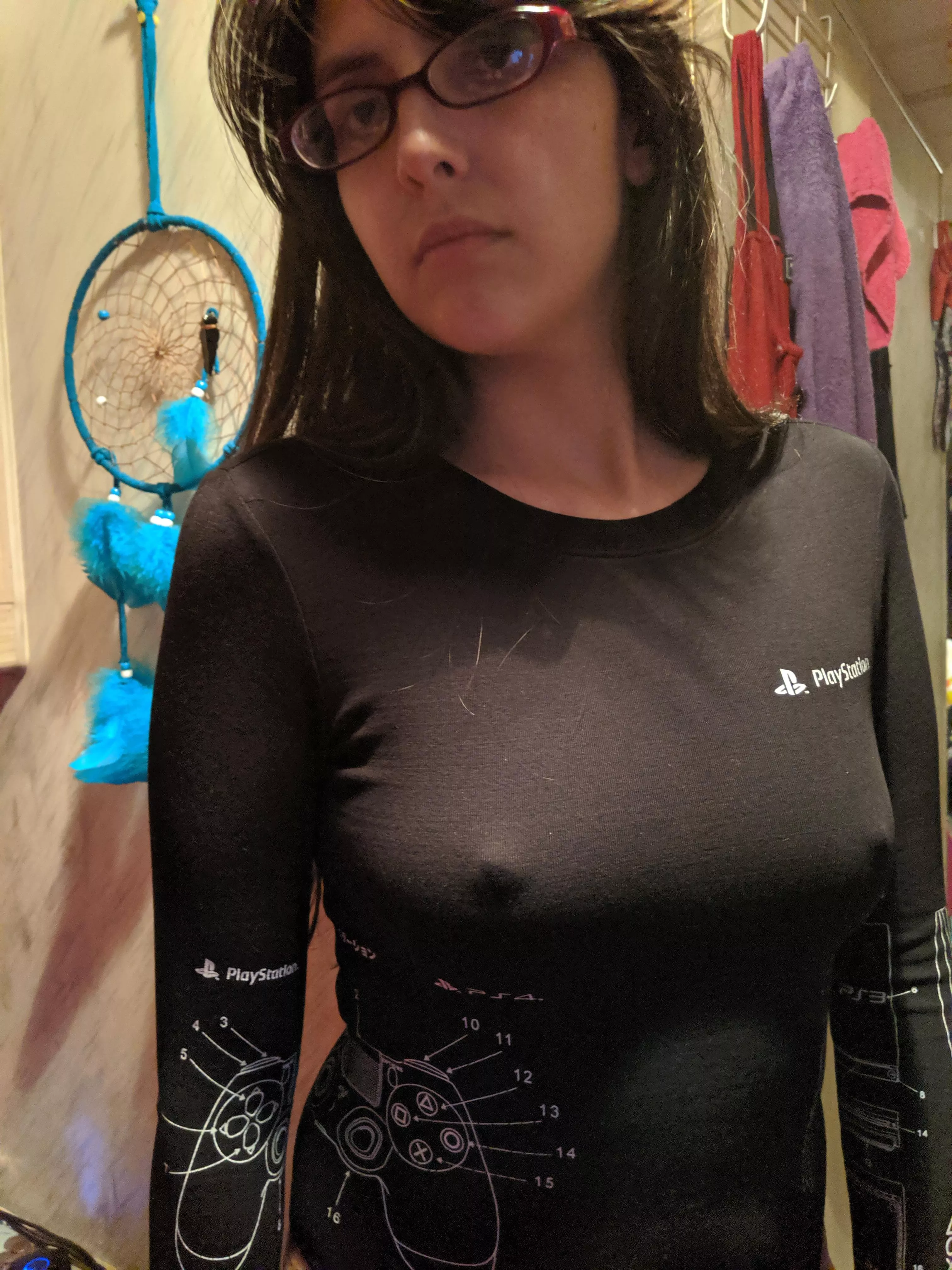 Going braless in bodysuit