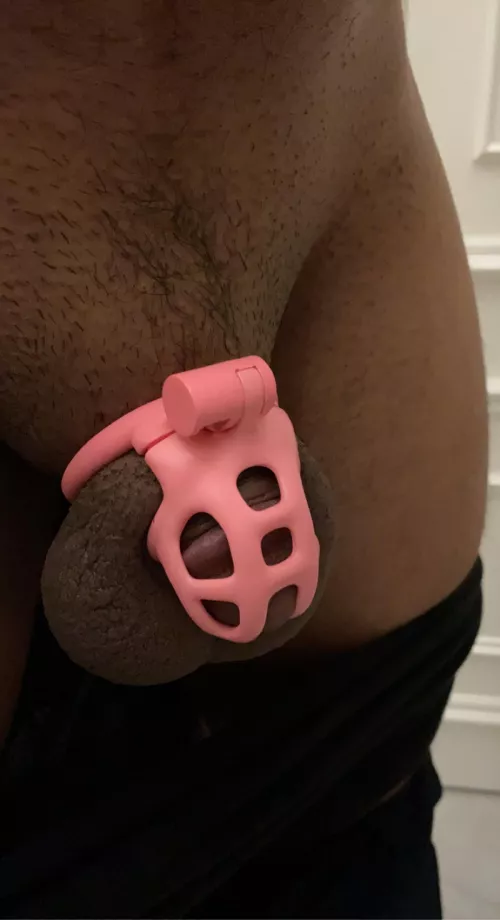 Going to work locked up in pink