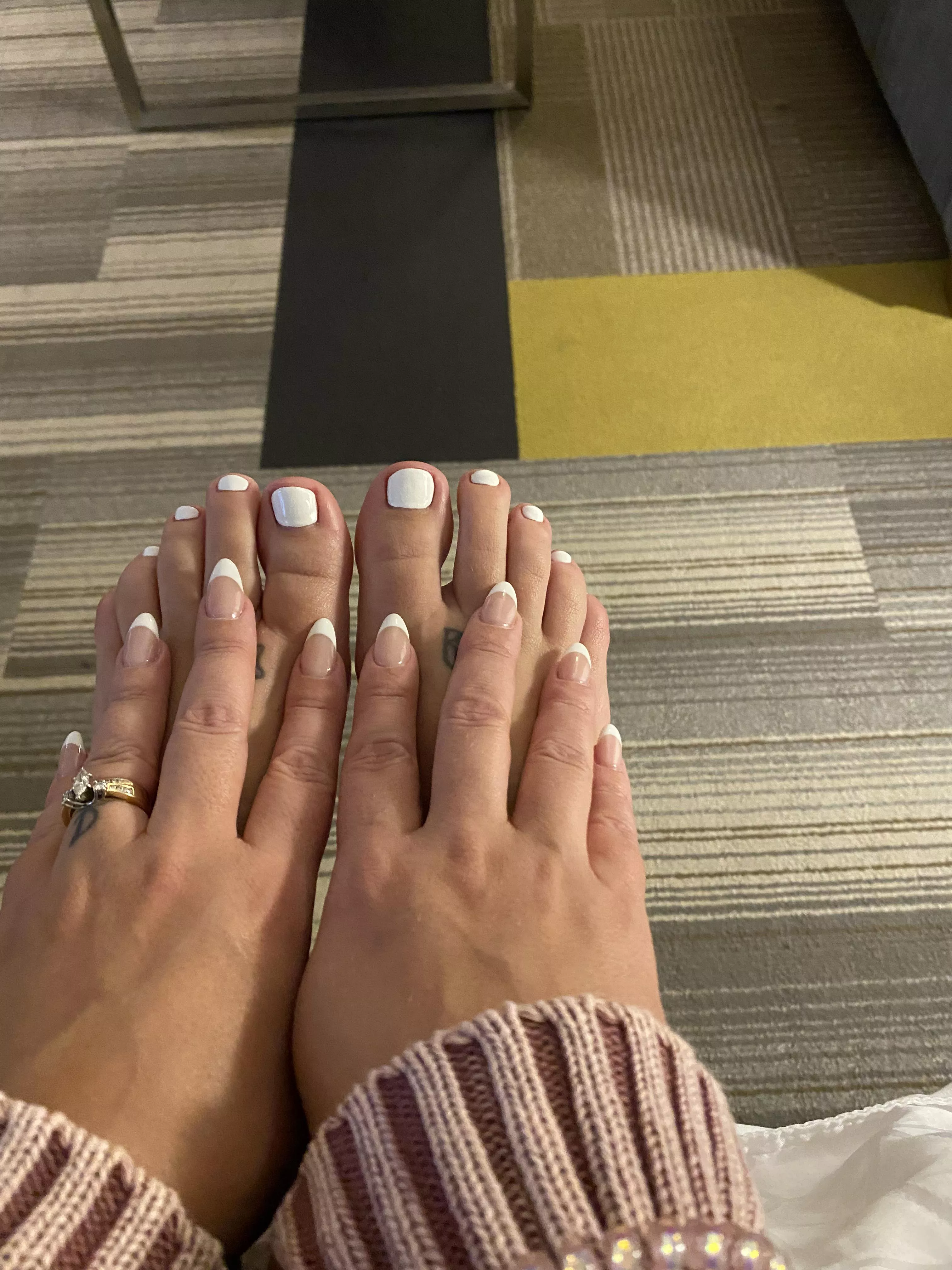 Good morning. You like my fresh mani/ pedi?