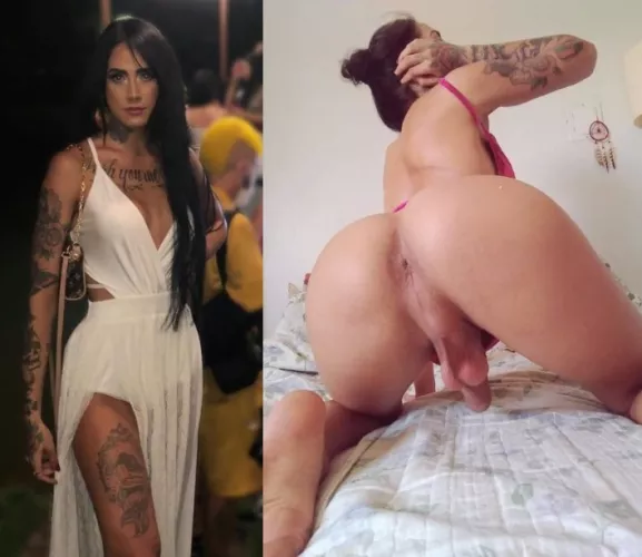 Gorgeous tgirl with tattoos