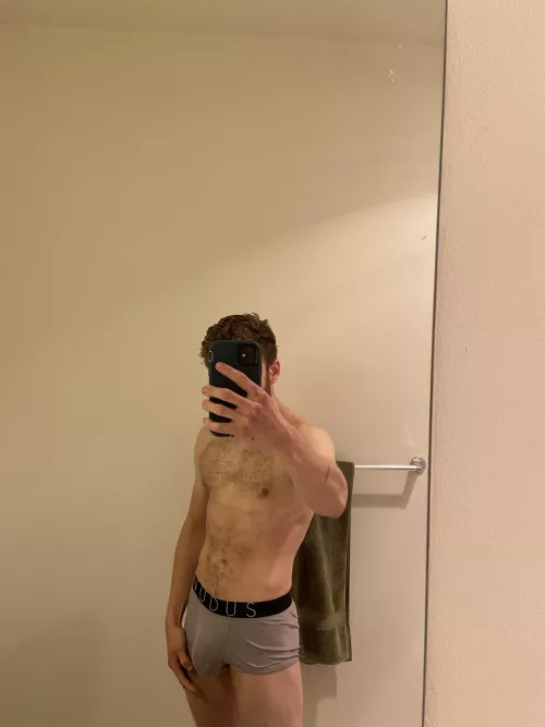 Got a bit horny after working out. Is it obvious?