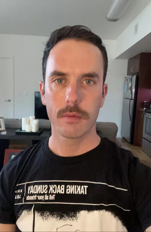 Got bored and decided to give the ‘stache a try