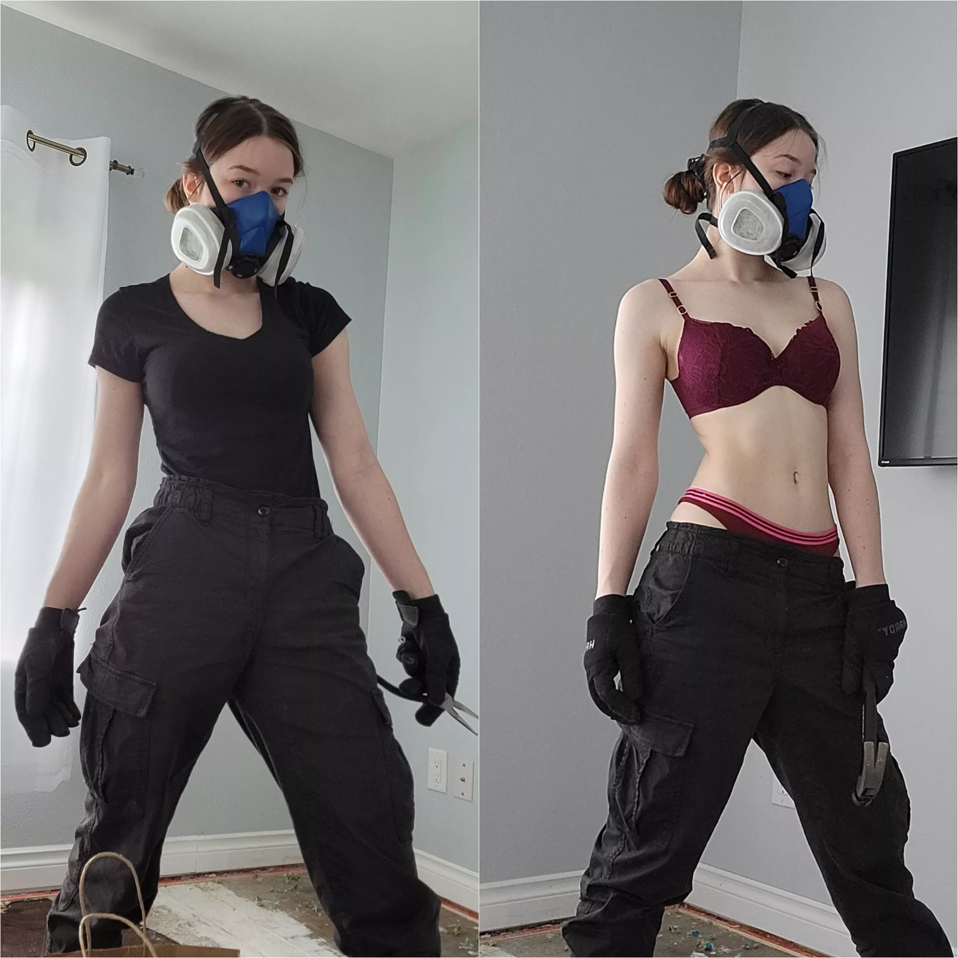 Got hot while renovating and had to take off a few layers