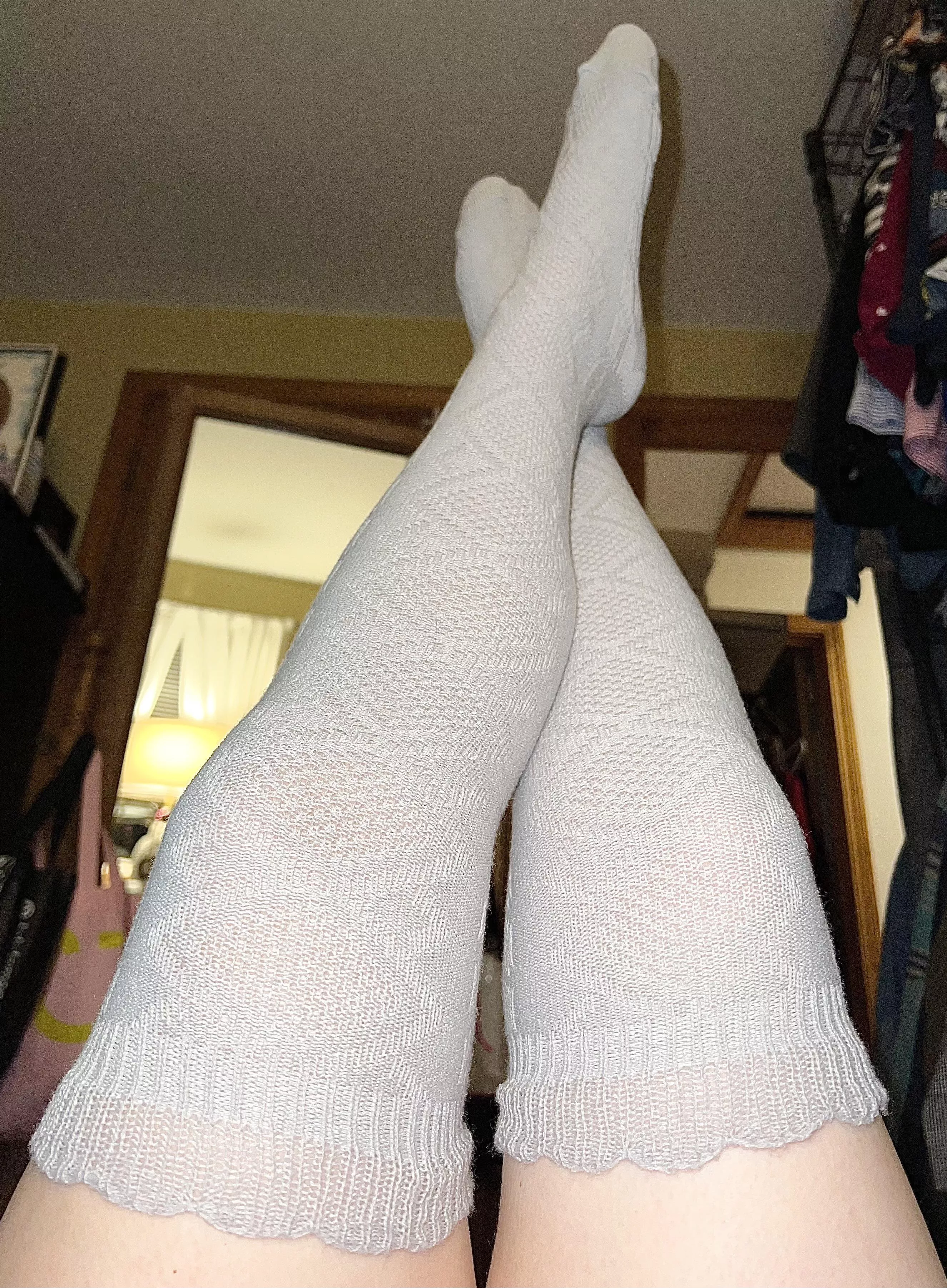 Got some new stockings to boost my mood 😌❤️ do you like them?