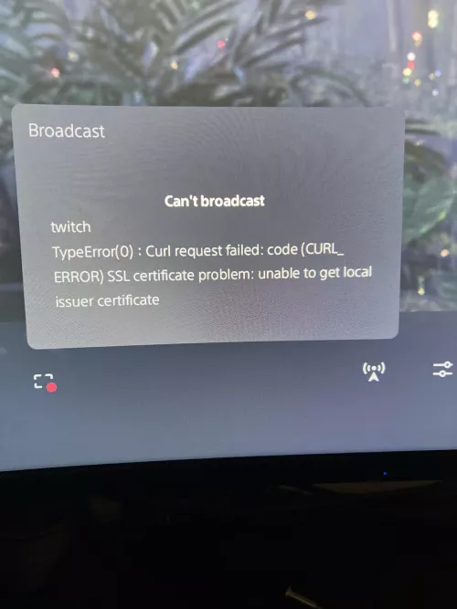 Got this today on my PS5 1 hour after I had just streamed. I had tried hopping back on to stream and it gave me this error code. I’ve looked everywhere and done everything and can’t find a fix for it. PLEASE HELP