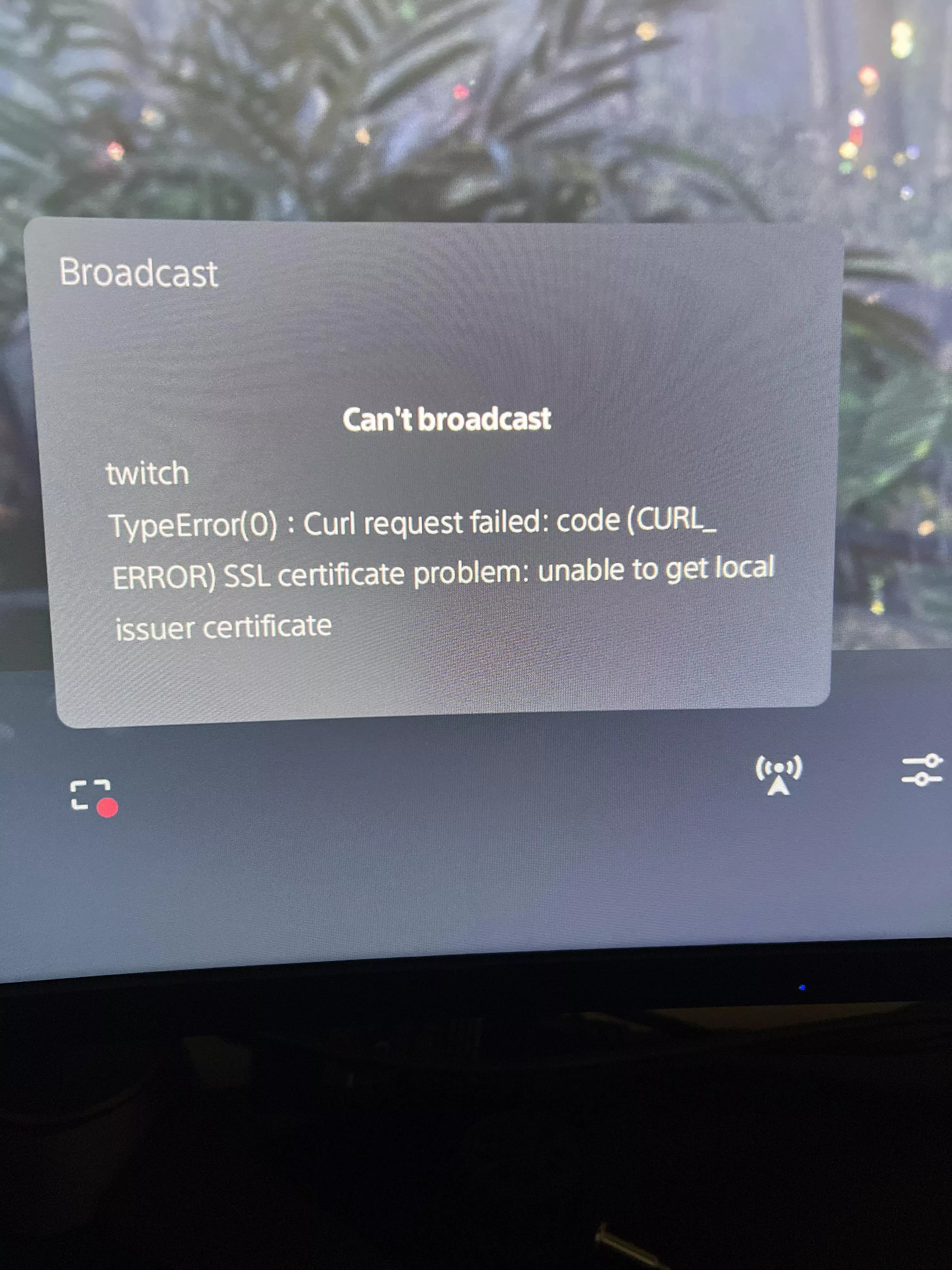 Got this today on my PS5 1 hour after I had just streamed. I had tried hopping back on to stream and it gave me this error code. I’ve looked everywhere and done everything and can’t find a fix for it. PLEASE HELP