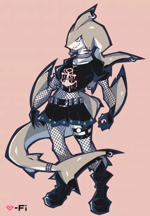 🦈🖤Goth Sharggy!🖤🦈 Character is my OC Rez and art was done by me!