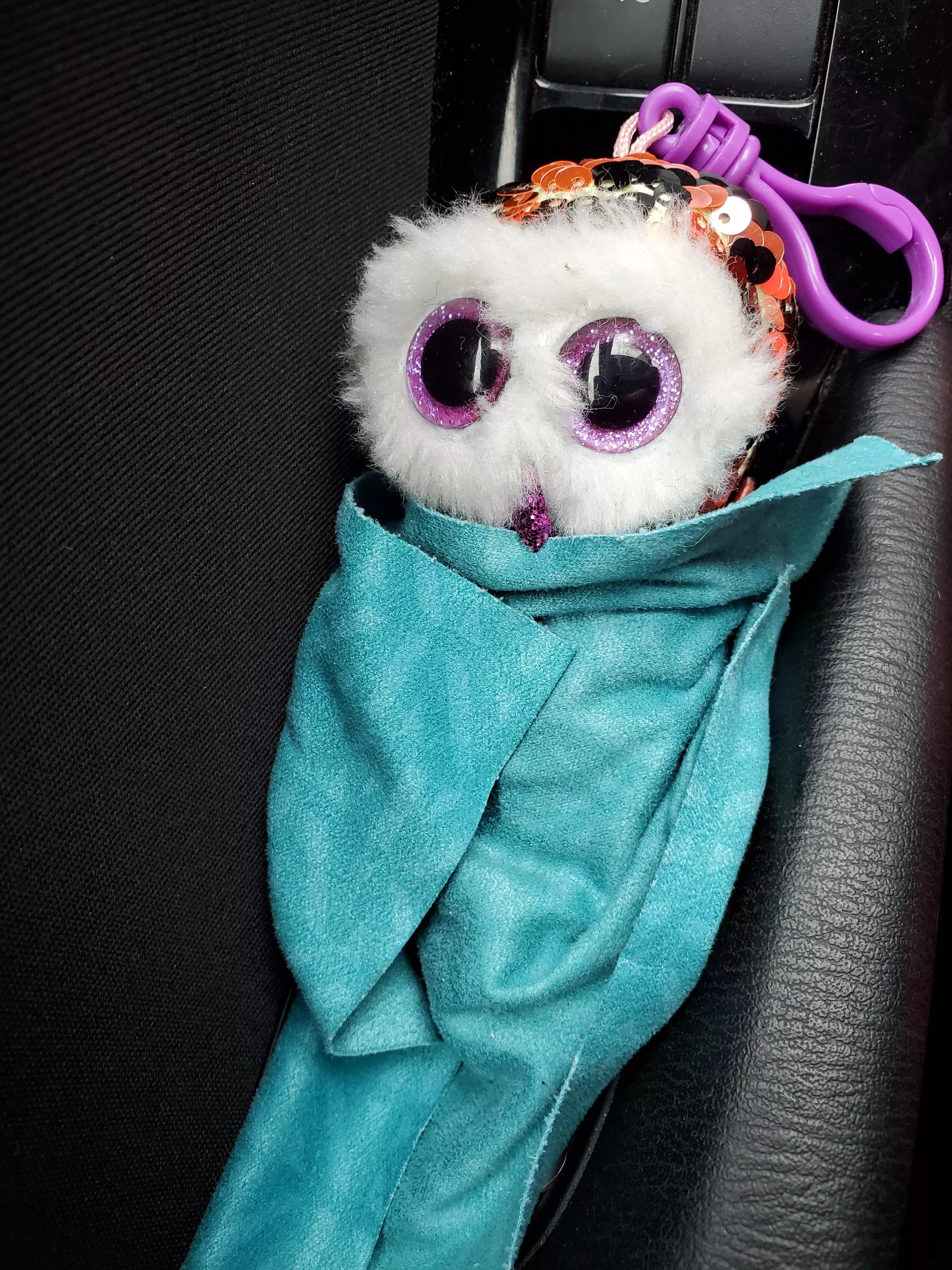 Gotta keep your stuffies warm on car rides!!