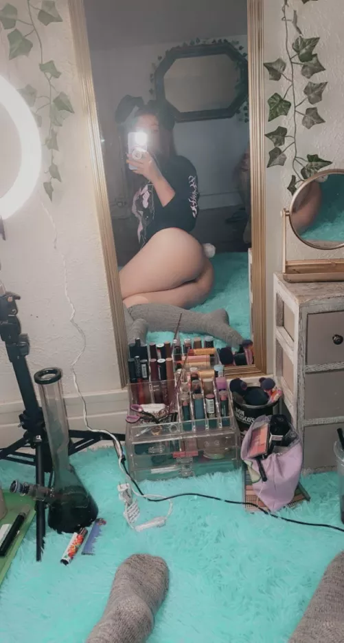 Gray socks and a bunny tail 😘