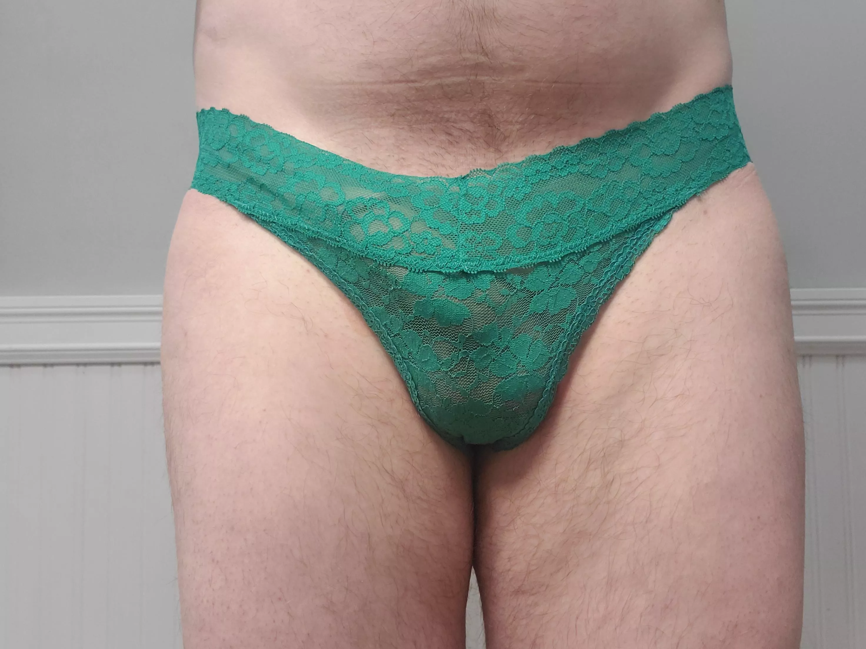 Green is still may favorite color, figured I'd share a front view of this cute thong