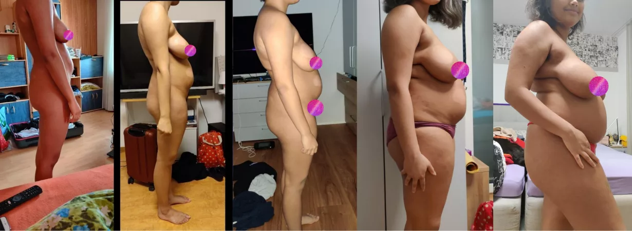 Guess how much weight I gained! Also, I think my boobs habe doubled so far? Also who's ready for the next 5 comparison pics, when I'll be double or even triple the size š·š·š·šš¤¤