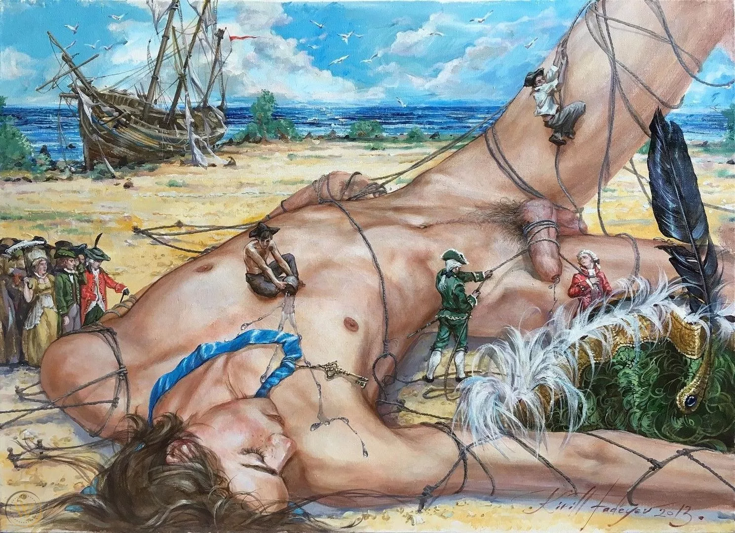 Gulliver Bound by the Lilliputians - Art by Ukrainian artist Kirill Fadeyev Gulliver Bound by the Lilliputians - Art by Ukrainian artist Kirill Fadeyev