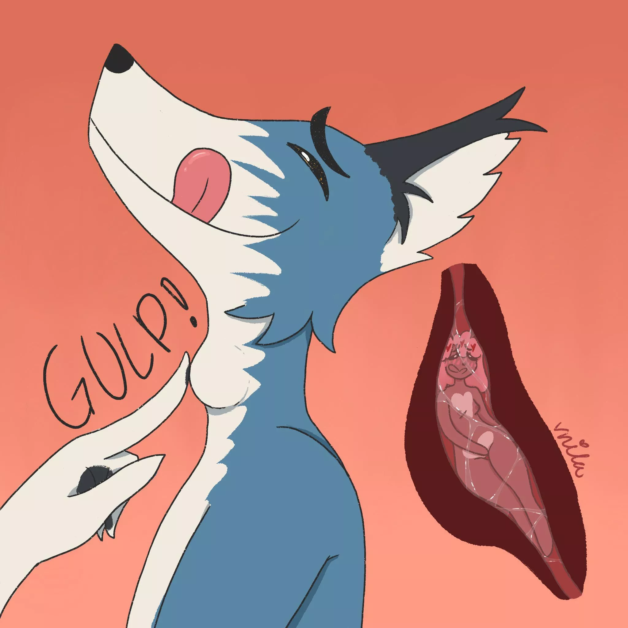 Gulp Me Down [M/F] [furry] [macro/micro] [throat internal] Art by me, vnila