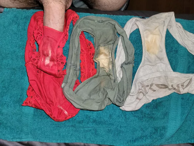 Gusset fucking my wife's creamy panties