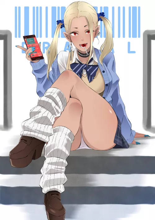 Gyaru showing off the goods