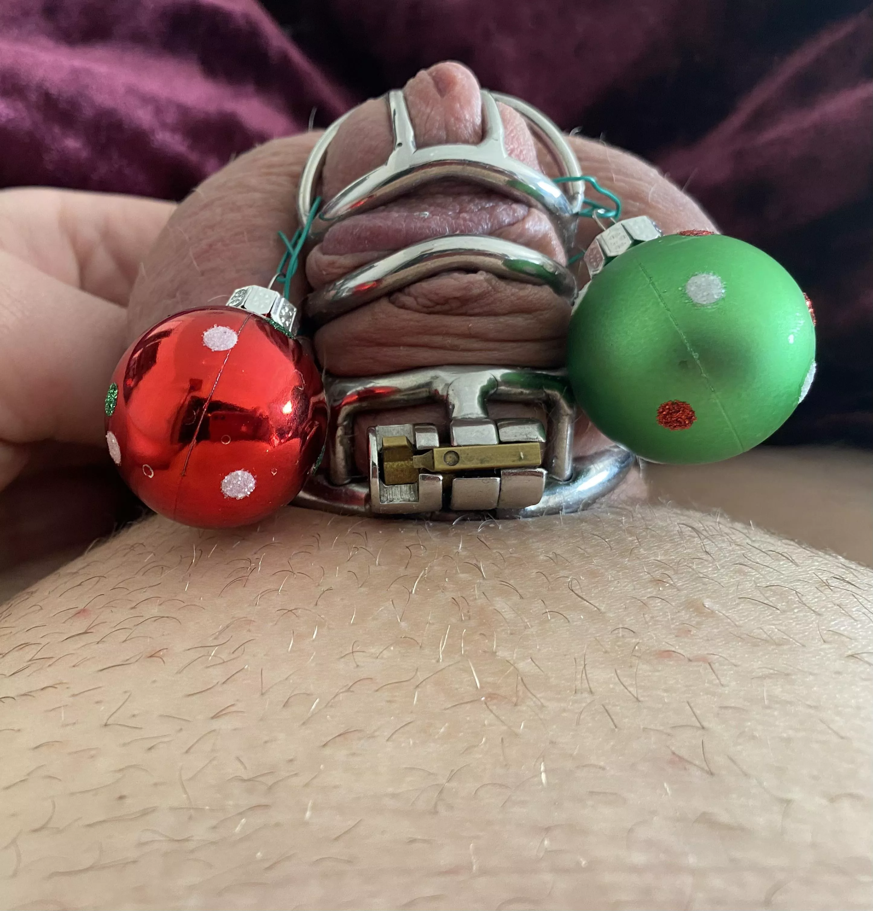 Had to get into the Christmas spirit since my wife lost the keys and my emergency key is at my work which is closed until January 😩 Merry Chastemas!