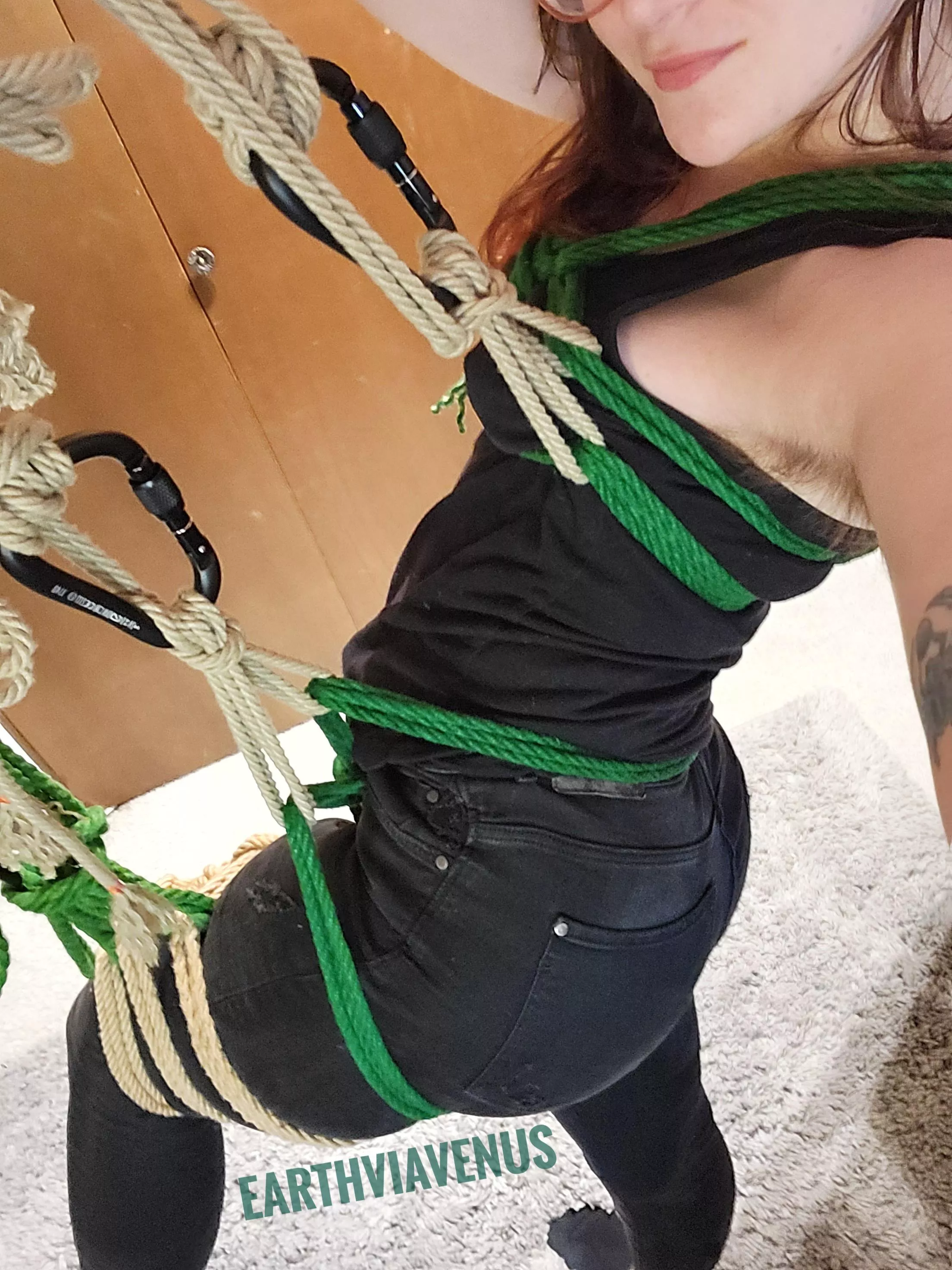 Hairy armpit and some rope play. Hairy armpit and some rope play.