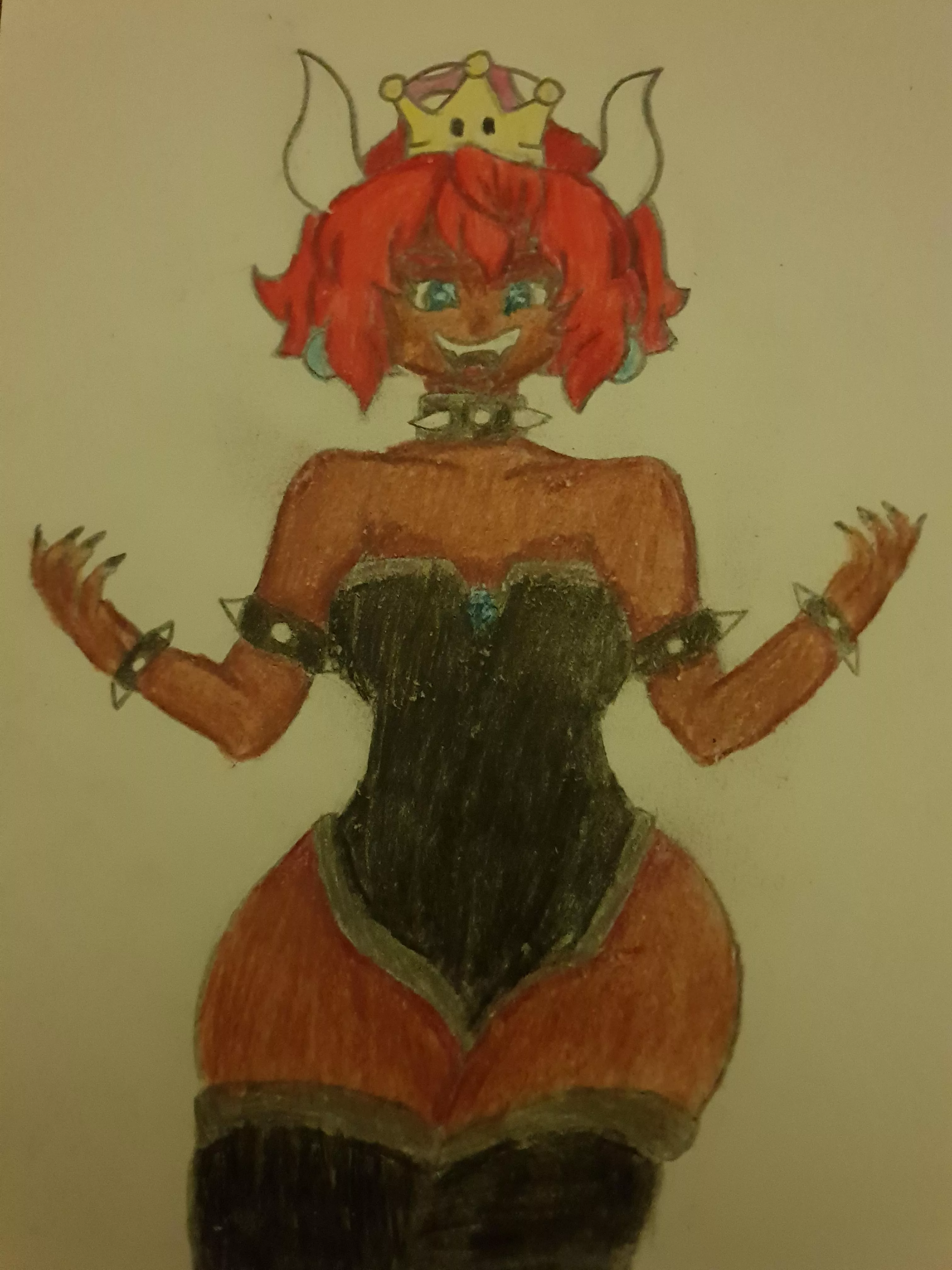 hand drawn bowsette