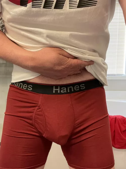 Hanes showing off the goods!