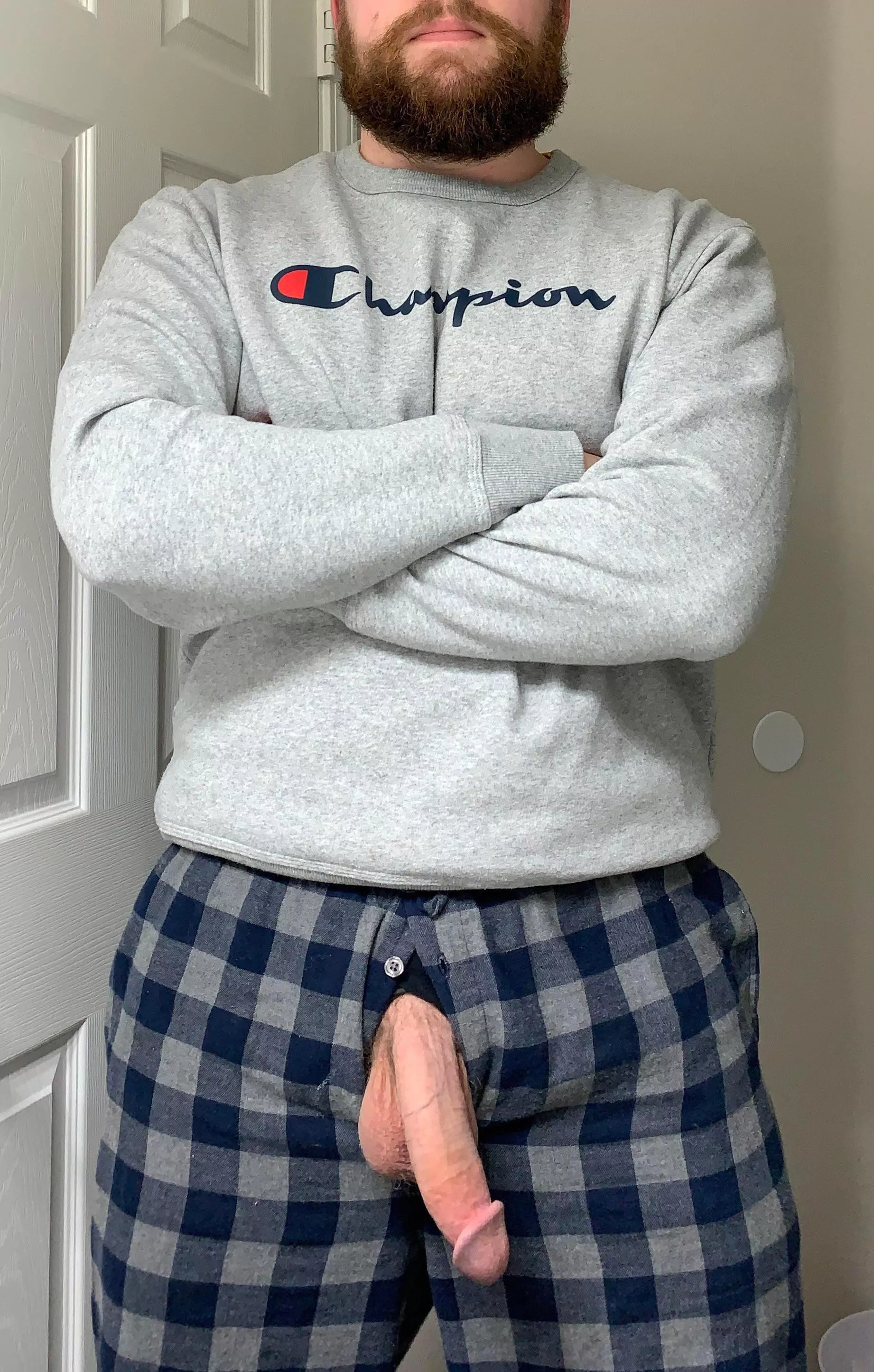 Hanging out in my pajamas.