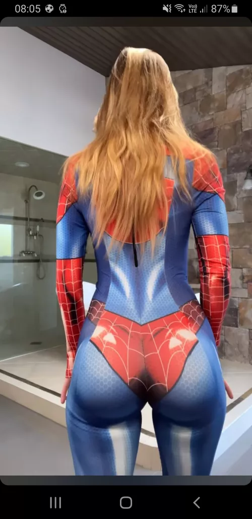 Hannah Stocking spiderman ass