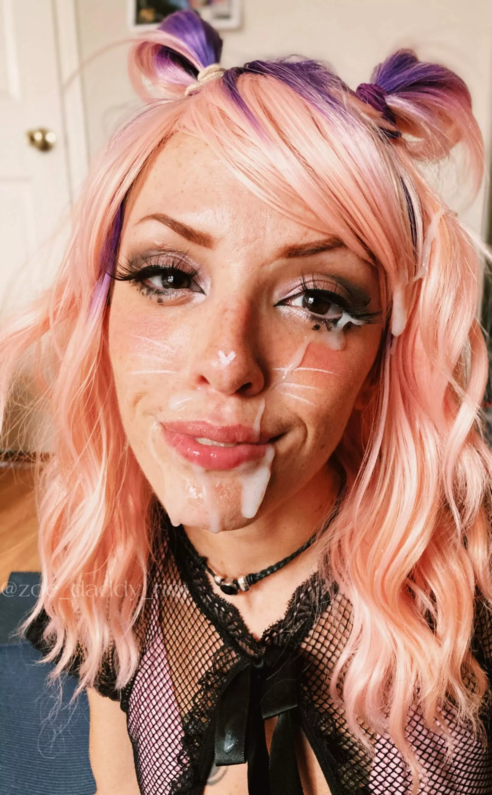 Happy and covered in cum